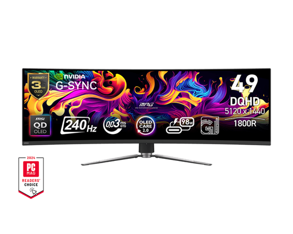 Màn hình cong MSI MPG 491CQPX QD-OLED (27 inch/WQHD/OLED/240Hz/0.03ms)