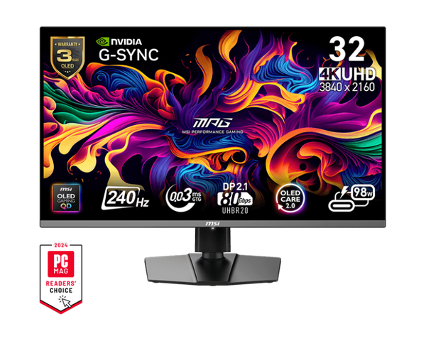 Màn hình gaming MSI MPG 322URX QD-OLED (32 inch/UHD/OLED/240Hz/0.03ms)