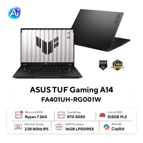 Laptop ASUS TUF Gaming A14 FA401UH-RG001W (Ryzen 7 260 | RTX 5050 | 16GB | 512GB | 2.5K)