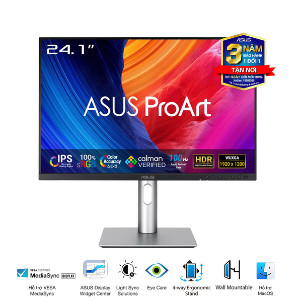 Màn Hình Đồ Họa ASUS ProArt PA248QFV (24inch | IPS | WUXGA | 100Hz | 5ms | Speaker)