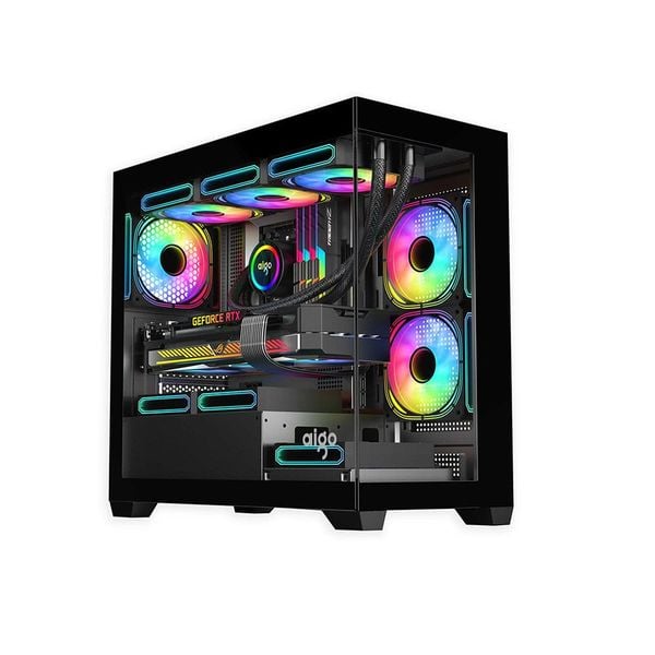 Case Aigo C218M (mATX | Trắng, Đen | Không Fan)