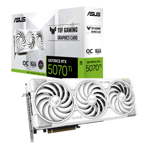 VGA ASUS TUF Gaming GeForce RTX 5070 Ti 16GB GDDR7 White OC Edition (TUF-RTX5070TI-O16G-WHITE-GAMING)
