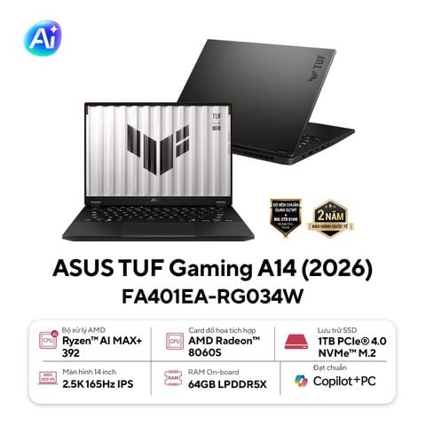 Laptop ASUS TUF Gaming A14 FA401EA-RG034W (Ryzen AI MAX+ 392 | Radeon 8060S | 64GB | 1TB | 2.5K)