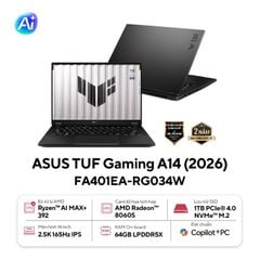 Laptop ASUS TUF Gaming A14 FA401EA-RG034W (Ryzen AI MAX+ 392 | Radeon 8060S | 64GB | 1TB | 2.5K)
