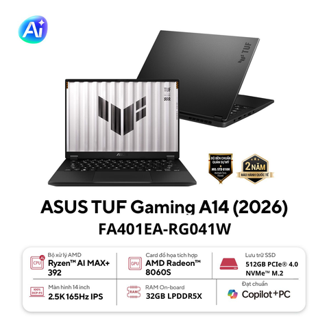Laptop Gaming ASUS TUF A14 FA401EA RG041W (Ryzen AI MAX+ 392 | Radeon 8060S| 32GB | 512GB | 14 inch)