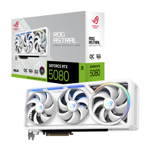 VGA ROG Astral GeForce RTX 5080 16GB GDDR7 WHITE OC Edition (ROG-ASTRAL-RTX5080-O16G-WHITE)