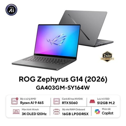 Laptop Gaming ASUS ROG Zephyrus G14 GA403GM-SY164W (R9 AI 465 | RTX 5060 | 16GB | 512GB | 3K OLED)