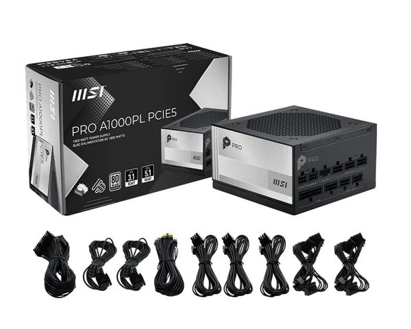 Nguồn máy tính MSI PRO A1000PL PCIE5 (1000W)