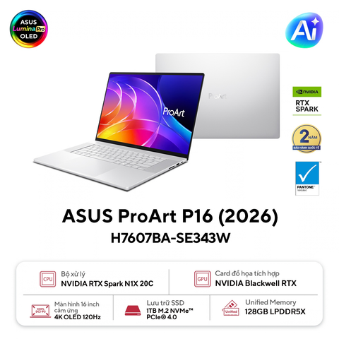 Laptop Asus ProArt P16 H7607BA-SE343W (RTX Spark N1X | RTX Blackwell | 128GB RAM | 1TB SSD | 16 inch 4K OLED 120Hz)