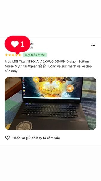 Laptop Gaming MSI Titan 18 HX AI A2XWJG 034VN Dragon Edition Norse Myth
