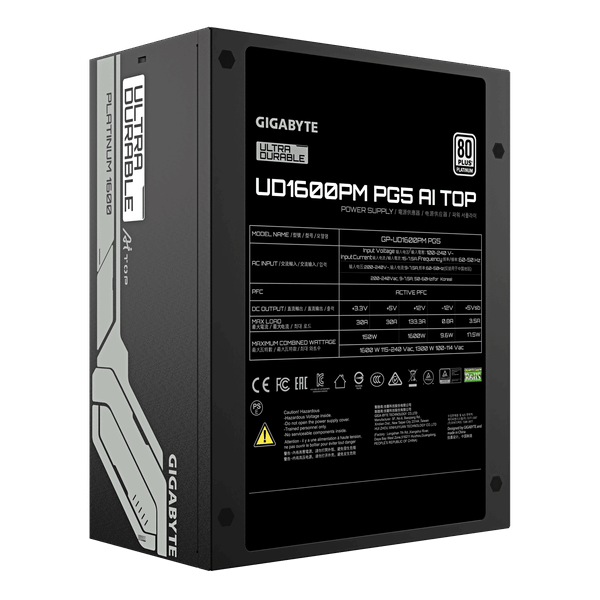 Nguồn Gigabyte GP-UD1600PM PG5 AI TOP - 1600W
