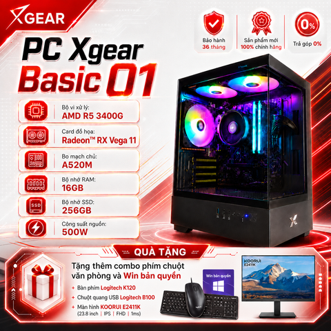 PC XG-Basic 01 (AMD R5 3400G - 16GB RAM - 256GB SSD)