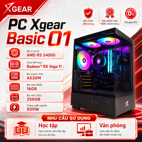 PC XG-Basic 01 (AMD R5 3400G - 16GB RAM - 256GB SSD)