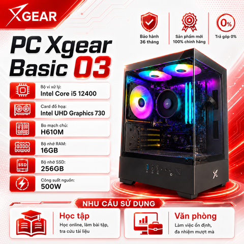 PC XG-Basic 03 (Intel Core I5 12400 - 16GB RAM - 256GB SSD)