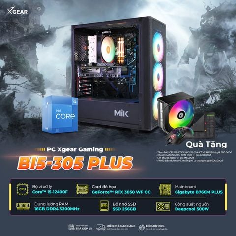 PC Gaming Bi5-305 PLUS | Core i5 12400F | RAM 16GB | RTX 3050 6GB | SSD 256GB | WIFI