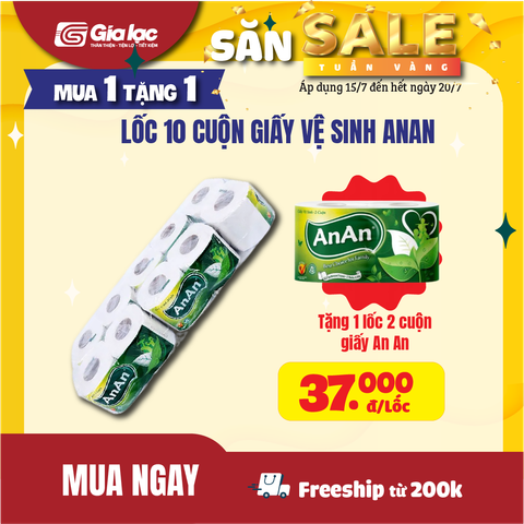 Giấy vệ sinh AnAn 2 lớp 10 cuộn