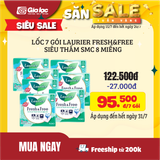 Băng vệ sinh Laurier Fresh&Free siêu thấm siêu mỏng cánh 8 miếng