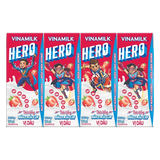 Lốc 4 hộp thức uống sữa trái cây Hero vị dâu 180ml