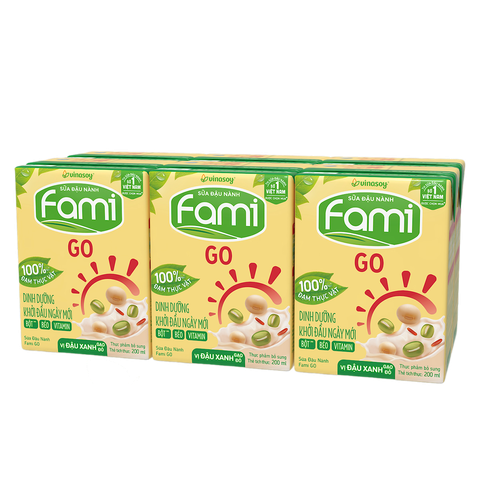 Sữa đậu nàng Fami đậu xanh gạo đỏ 200ml