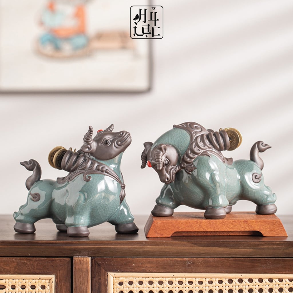  Tượng Trâu Gốm Sứ Mang Lại May Mắn, Tài Lộc 