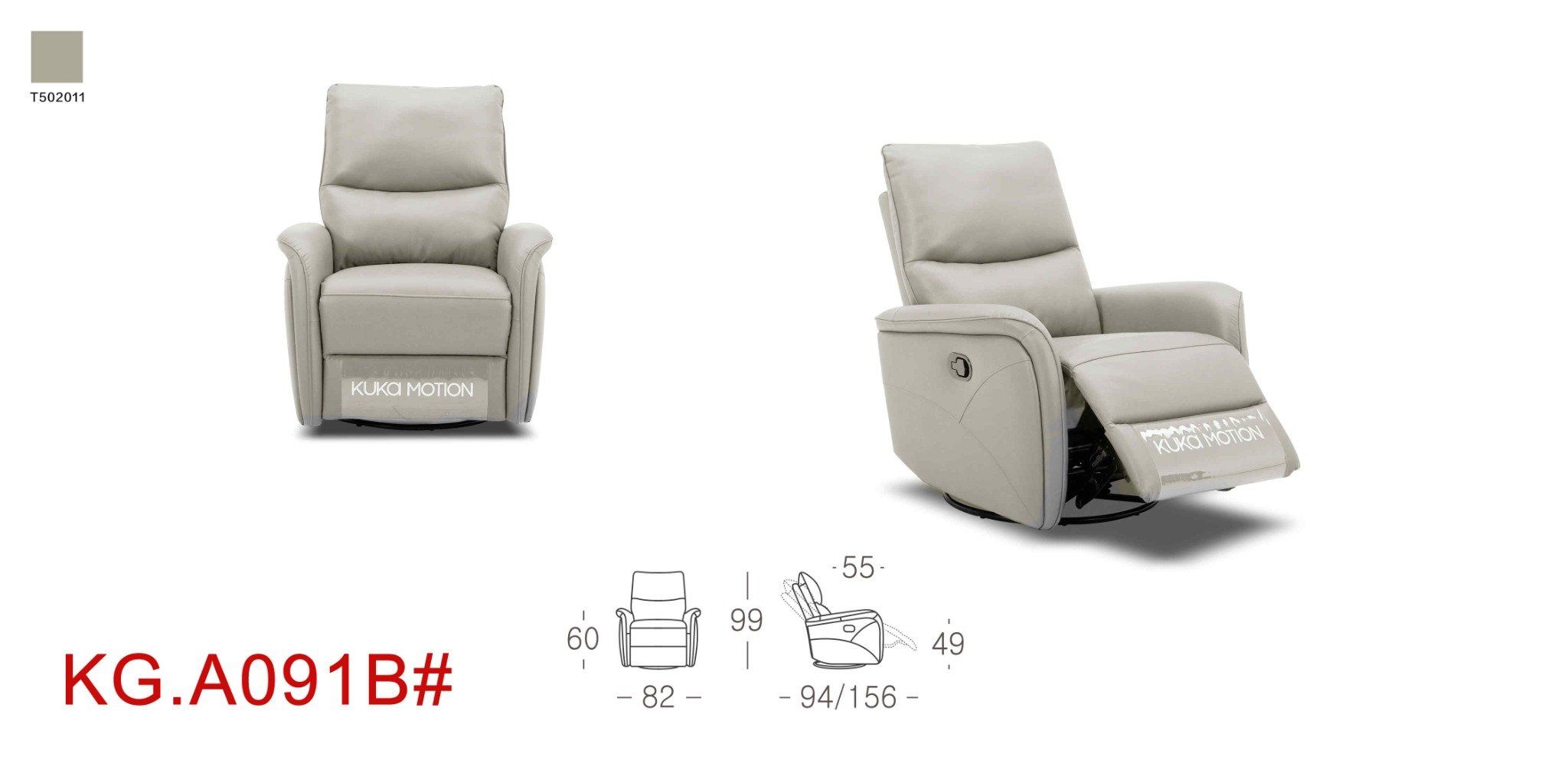  Ghế Sofa bọc da Bò hiệu Kuka Home KG.A091B 