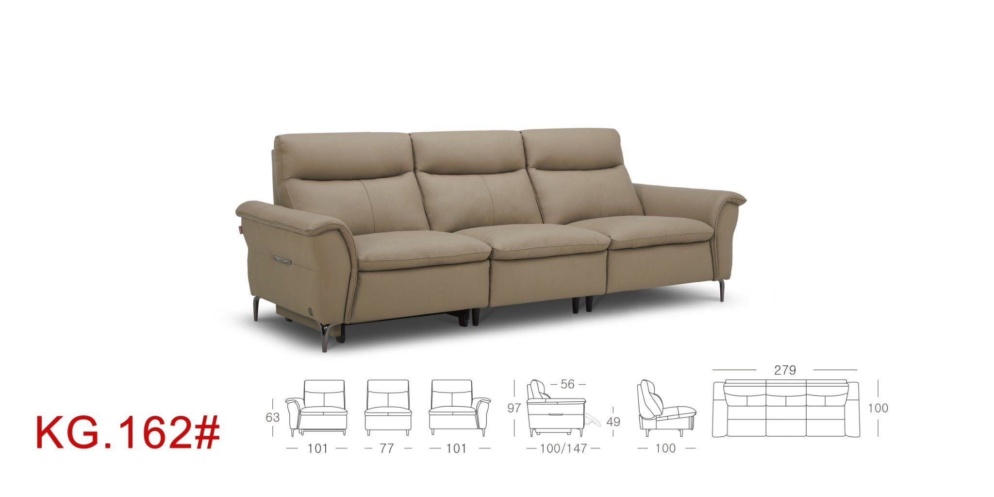  Bộ Ghế Sofa bọc da Bò hiệu Kuka Home KG.162 