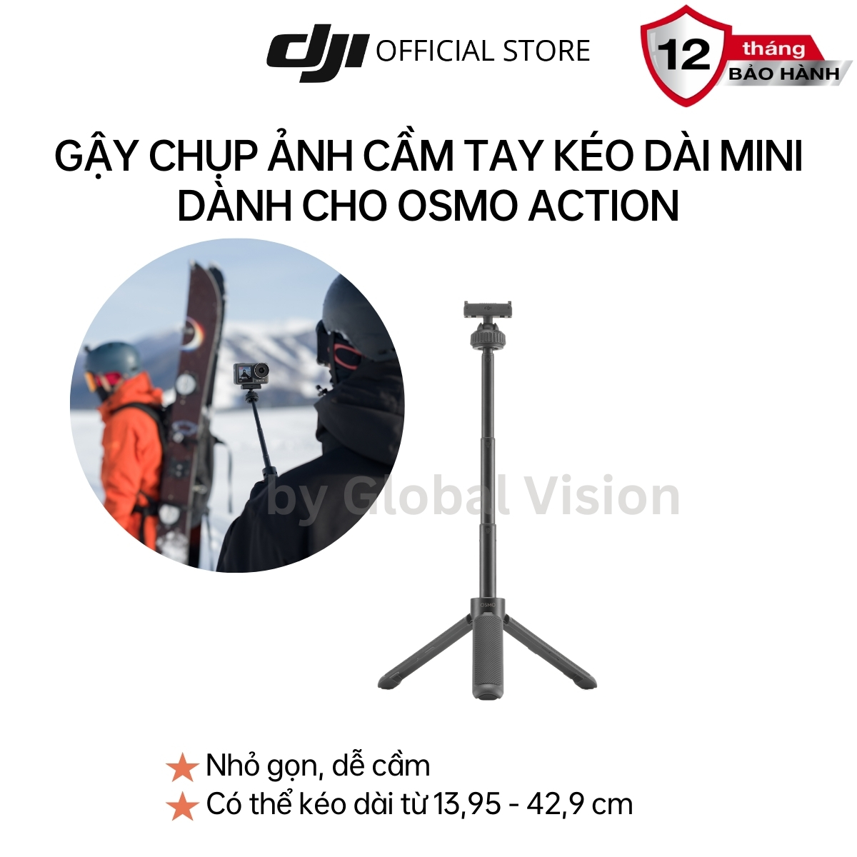 Gậy chụp ảnh cầm tay kéo dài Mini cho Osmo Action