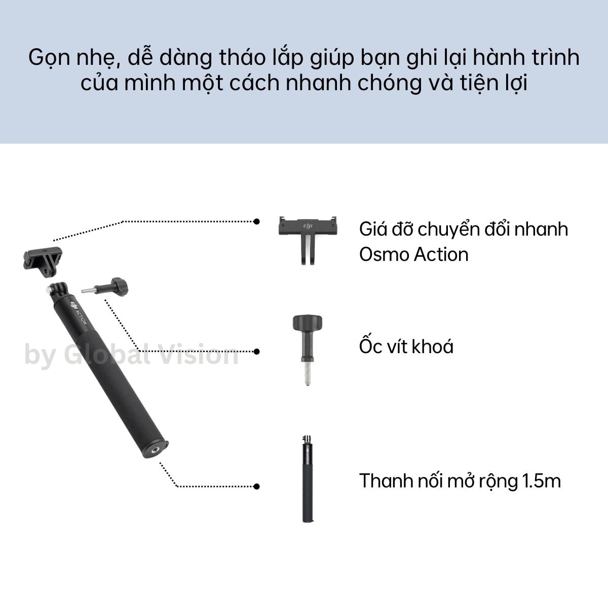 Gậy chụp ảnh cầm tay nối dài 1.5m DJI dành cho Osmo Action