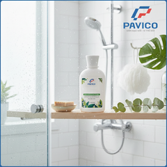 Bộ chai đựng dầu gội sữa tắm hdpe 300ml nắp bật trắng xanh