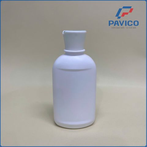 Bộ chai đựng dầu gội sữa tắm hdpe 300ml nắp bật trắng xanh