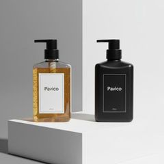 Chai đựng dầu gội sữa tắm nam nhựa PET trong vuông 350ml