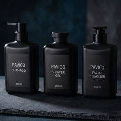 Chai đựng dầu gội sữa tắm nam nhựa PET trong vuông 350ml