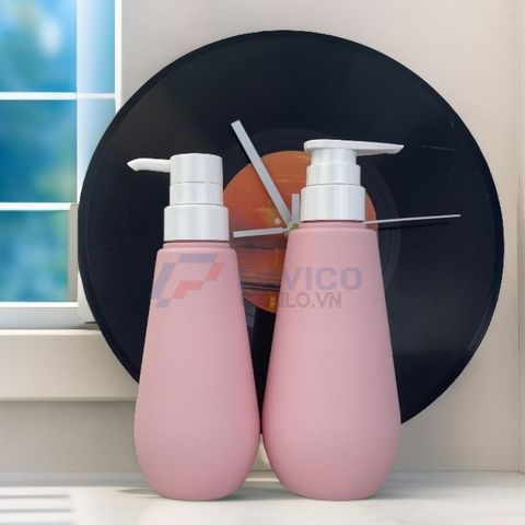 Chai nhựa đựng sữa tắm 250ml 500ml hồng nắp nhấn