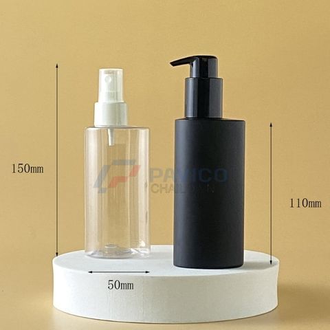 Chai nhựa Pet 100ml 200ml đựng sữa tắm màu trong nắp vòi nhấn
