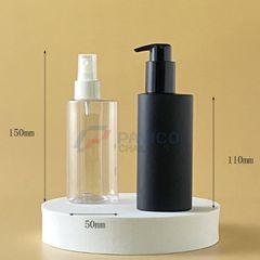 Chai nhựa Pet 100ml 200ml đựng sữa tắm màu trong nắp vòi nhấn