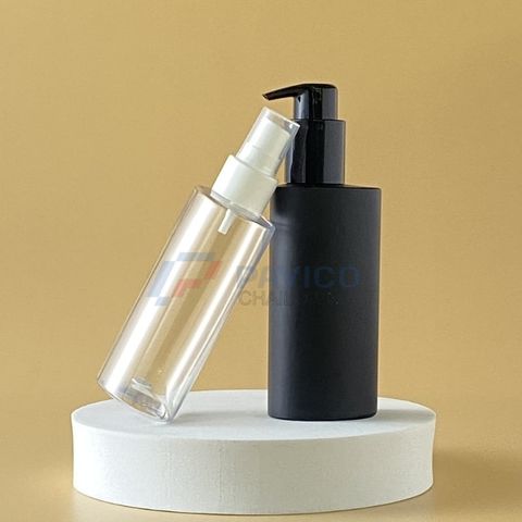 Chai nhựa Pet 100ml 200ml đựng sữa tắm màu trong nắp vòi nhấn