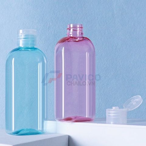 Chai nhựa Pet 100ml 200ml đựng sữa tắm màu trong suốt nắp bật