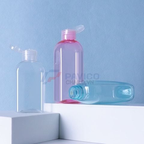 Chai nhựa Pet 100ml 200ml đựng sữa tắm màu trong suốt nắp bật