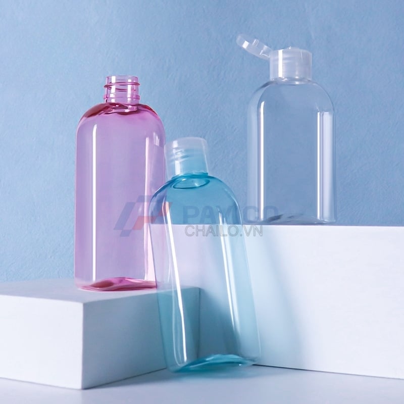 Chai nhựa Pet 100ml 200ml đựng sữa tắm màu trong suốt nắp bật