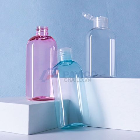 Chai nhựa Pet 100ml 200ml đựng sữa tắm màu trong suốt nắp bật