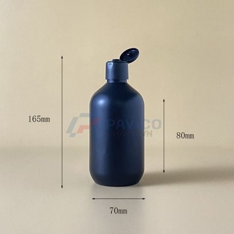 Chai nhựa Pet 200ml 350ml đựng lotion màu đen nắp bật