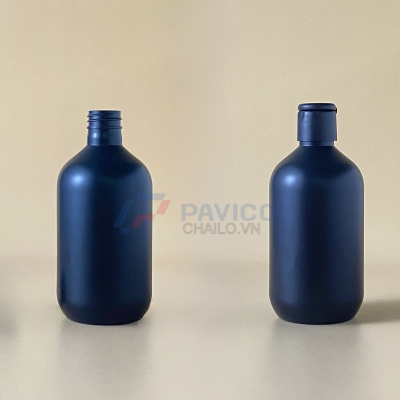 Chai nhựa Pet 200ml 350ml đựng lotion màu đen nắp bật