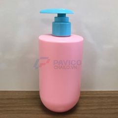 Chai nhựa Pet 250ml 400ml đựng dầu gội màu hồng nắp vòi nhấn