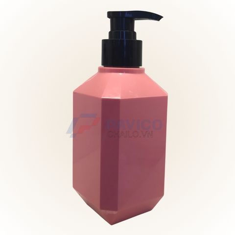 Chai nhựa Pet 250ml 400ml đựng sữa tắm màu hồng nắp vòi nhấn
