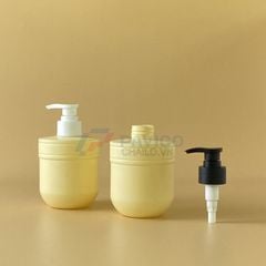 Chai nhựa Pet 250ml 400ml đựng sữa tắm màu kem nắp vòi nhấn