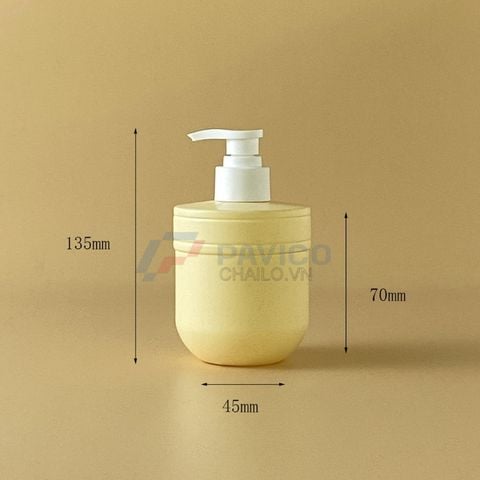 Chai nhựa Pet 250ml 400ml đựng sữa tắm màu kem nắp vòi nhấn