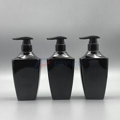 Chai nhựa pet 300ml 500ml đựng dầu gội màu đen bóng nắp vòi pump