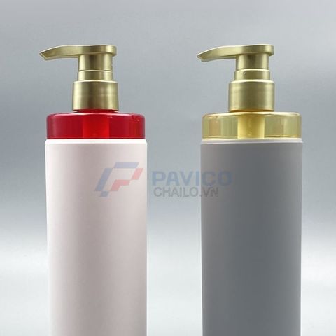 Chai nhựa pet 300ml 500ml thân trắng nắp nhấn đỏ nắp vòi gold