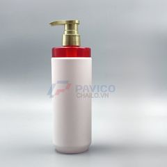 Chai nhựa pet 300ml 500ml thân trắng nắp nhấn đỏ nắp vòi gold