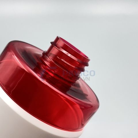 Chai nhựa pet 300ml 500ml thân trắng nắp nhấn đỏ nắp vòi gold